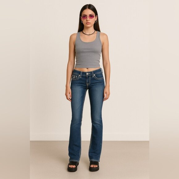 True Religion Blue Straight Leg Jeans - Picture 1 of 14